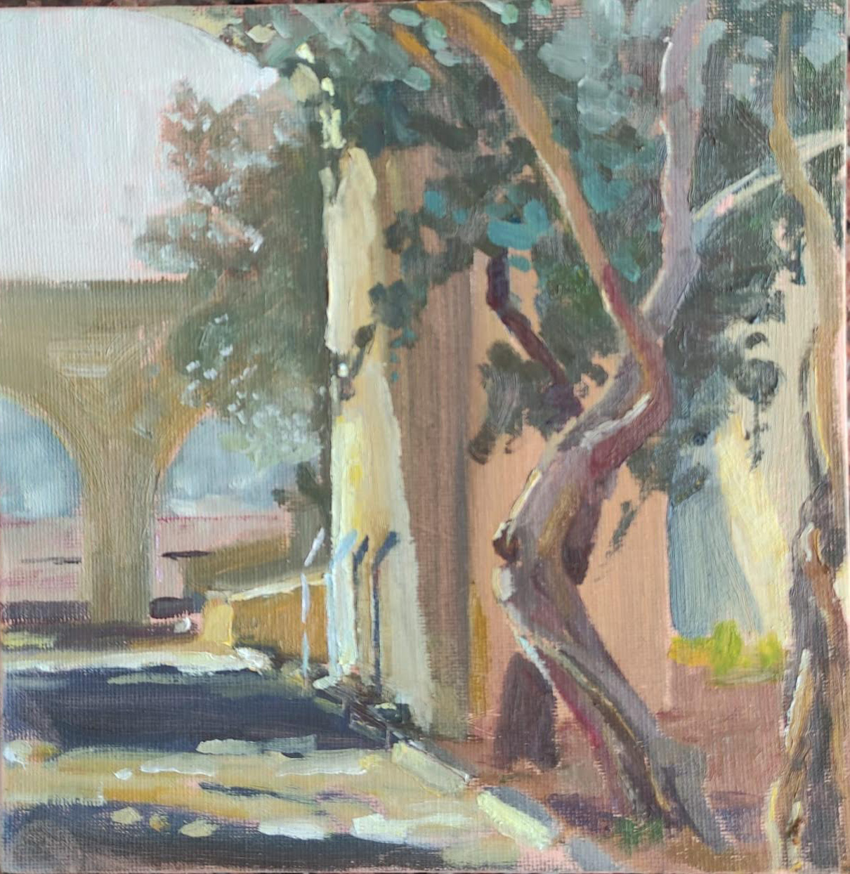 Small oil painting entrance to the Foss