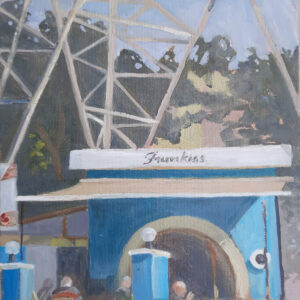 Oil Painting of the cafe under the Pylon Rinella