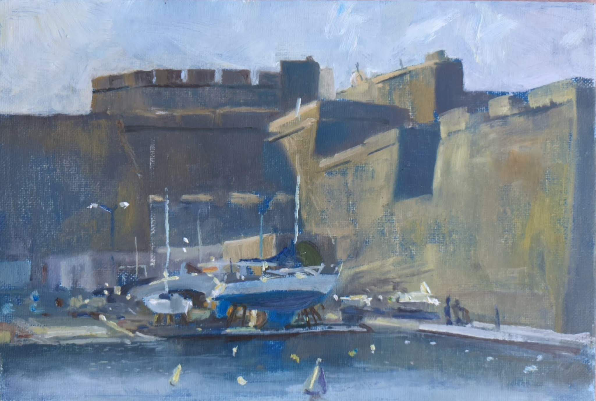 O of Birguil painting of the Cottonera Walls